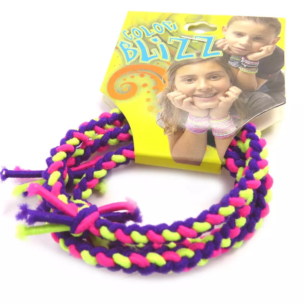 Les Trésors De Lily 3 Bracelets élastiques 'Coloriage' Violet Jaune Rose [M5314]