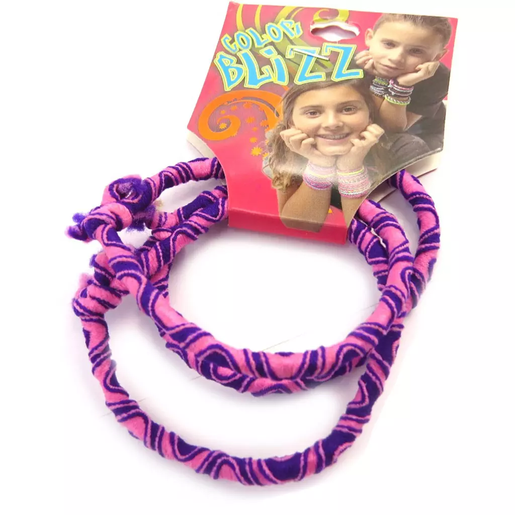 Les Trésors De Lily 3 Bracelets élastiques 'Coloriage' Violet Rose [M5316]