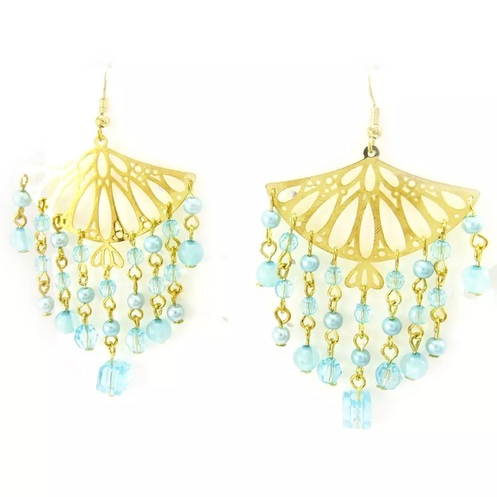 Les Trésors De Lily 3 Paires De Boucles 'Altaï' Orange Turquoise Rose [K6513]