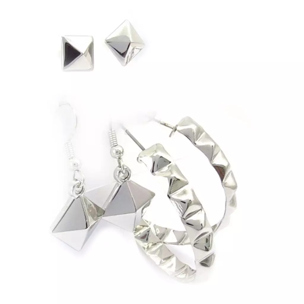 Les Trésors De Lily 3 Paires De Boucles 'Chorégraphie' Argenté [K2805]