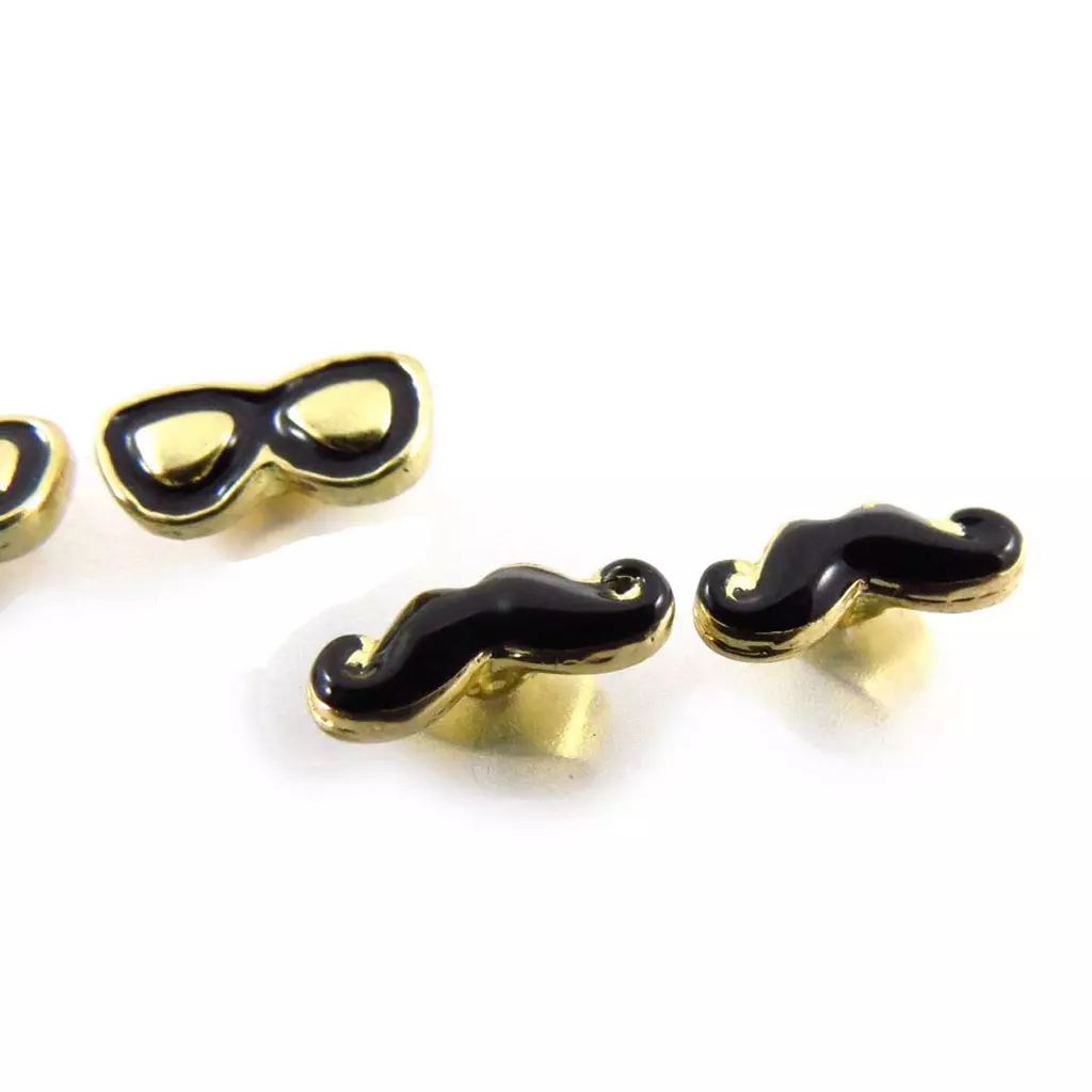 Les Trésors De Lily 3 Paires De Boucles 'Costume' Noir Doré [J6694]