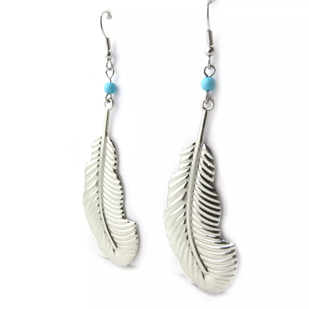 Les Trésors De Lily 3 Paires De Boucles Créateur 'Navajos' Turquoise Argenté [N1003]