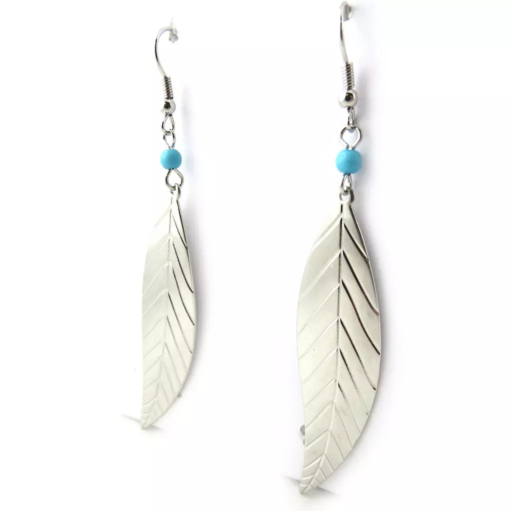 Les Trésors De Lily 3 Paires De Boucles Créateur 'Navajos' Turquoise Argenté [N1003]