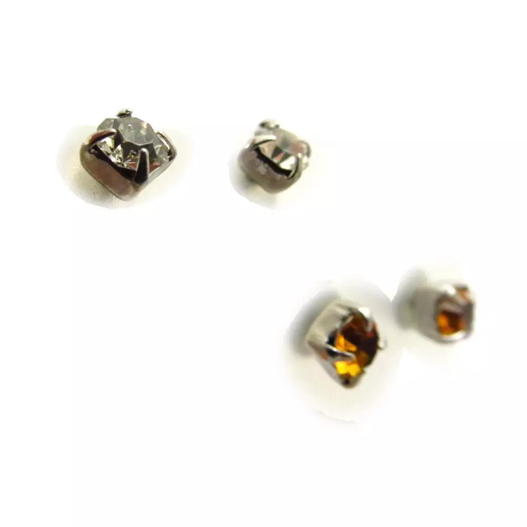 Les Trésors De Lily 3 Paires De Boucles 'Cristal' Ambre [J6256]