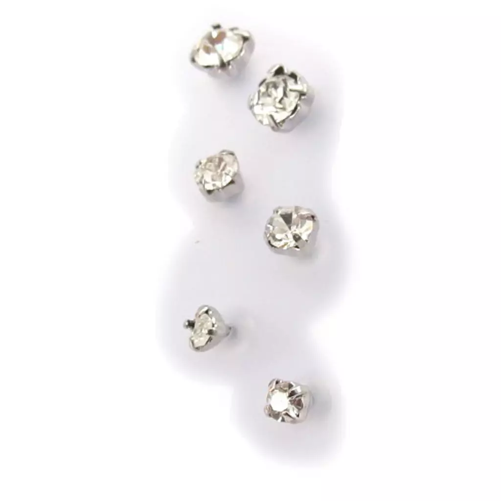 Les Trésors De Lily 3 Paires De Boucles 'Cristal' Blanc [J7743]