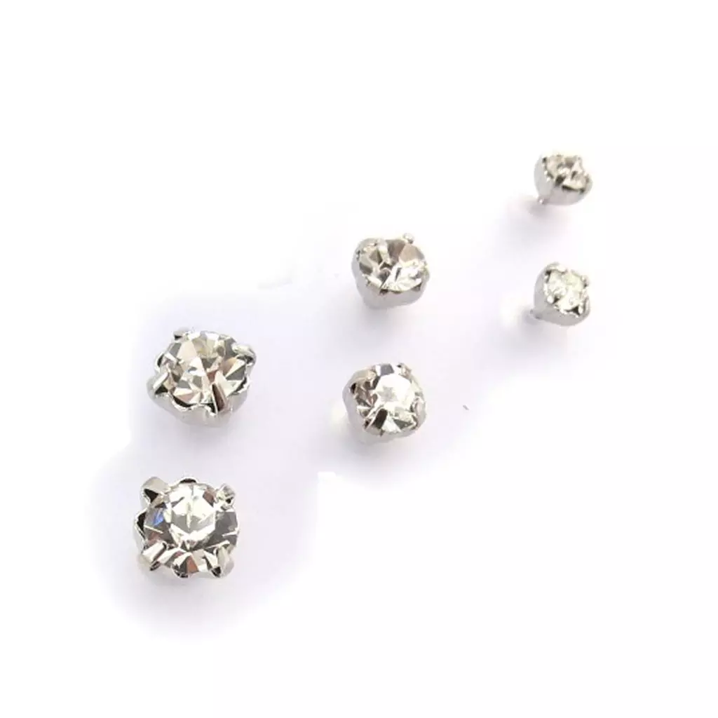 Les Trésors De Lily 3 Paires De Boucles 'Cristal' Blanc [J7743]