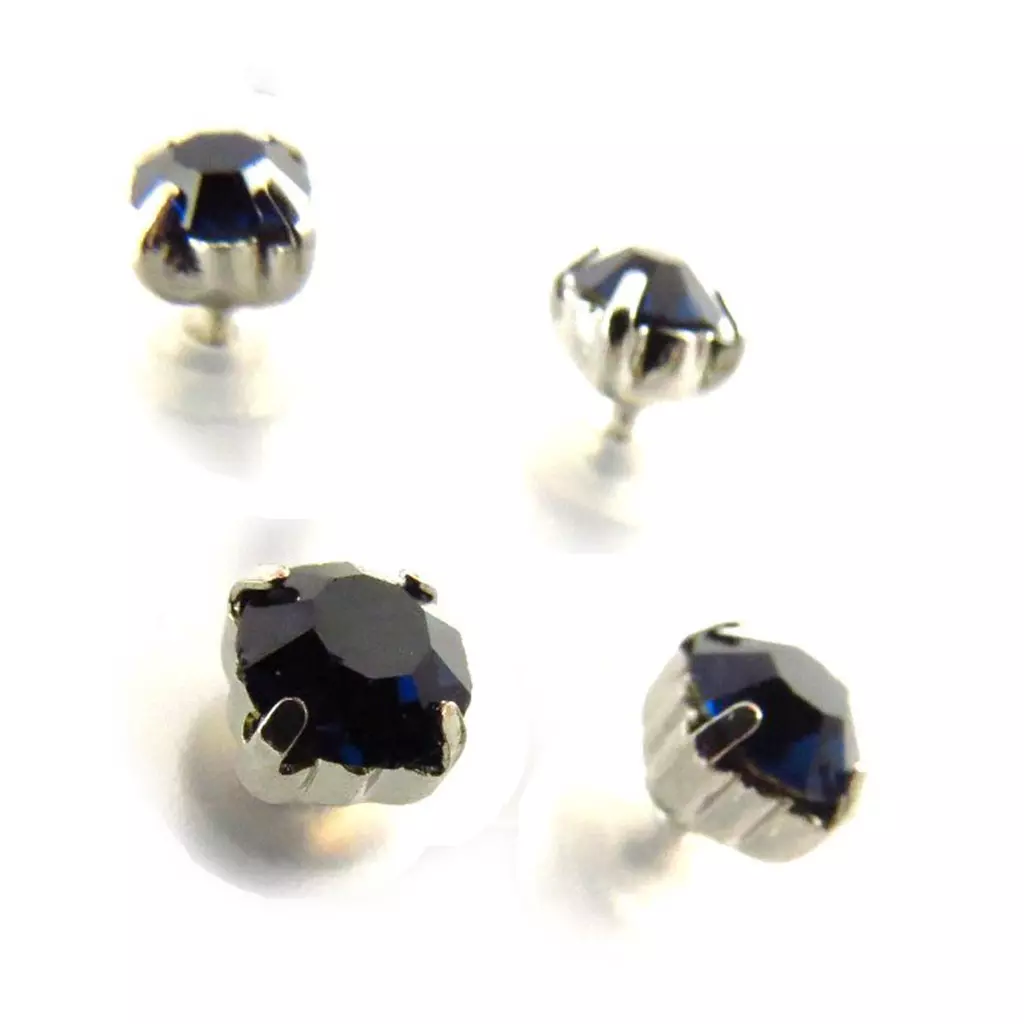 Les Trésors De Lily 3 Paires De Boucles 'Cristal' Bleu [J6223]