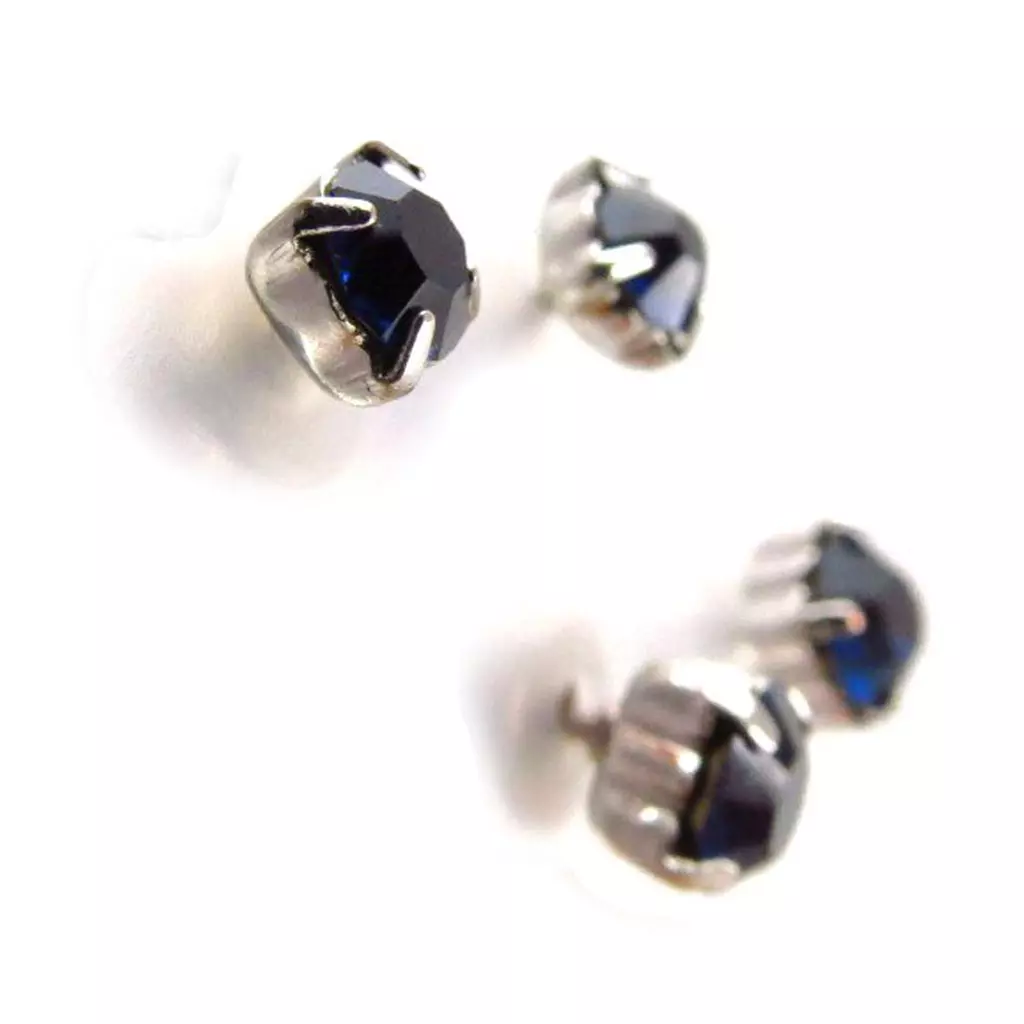 Les Trésors De Lily 3 Paires De Boucles 'Cristal' Bleu [J6223]