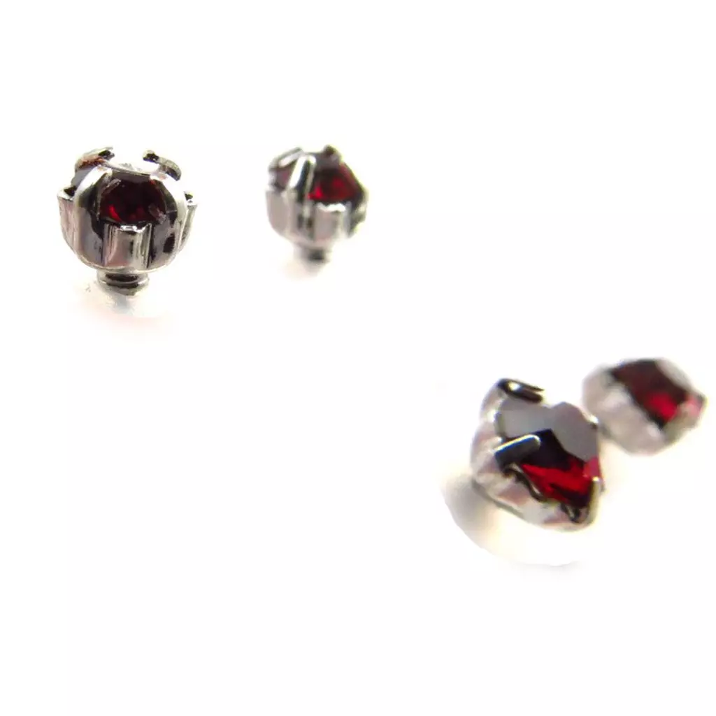 Les Trésors De Lily 3 Paires De Boucles 'Cristal' Rouge [J6209]