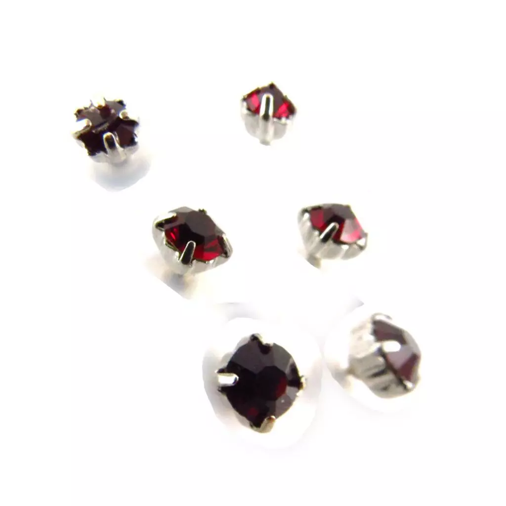 les trésors de lily 3 paires de boucles 'Cristal' rouge [J6209]