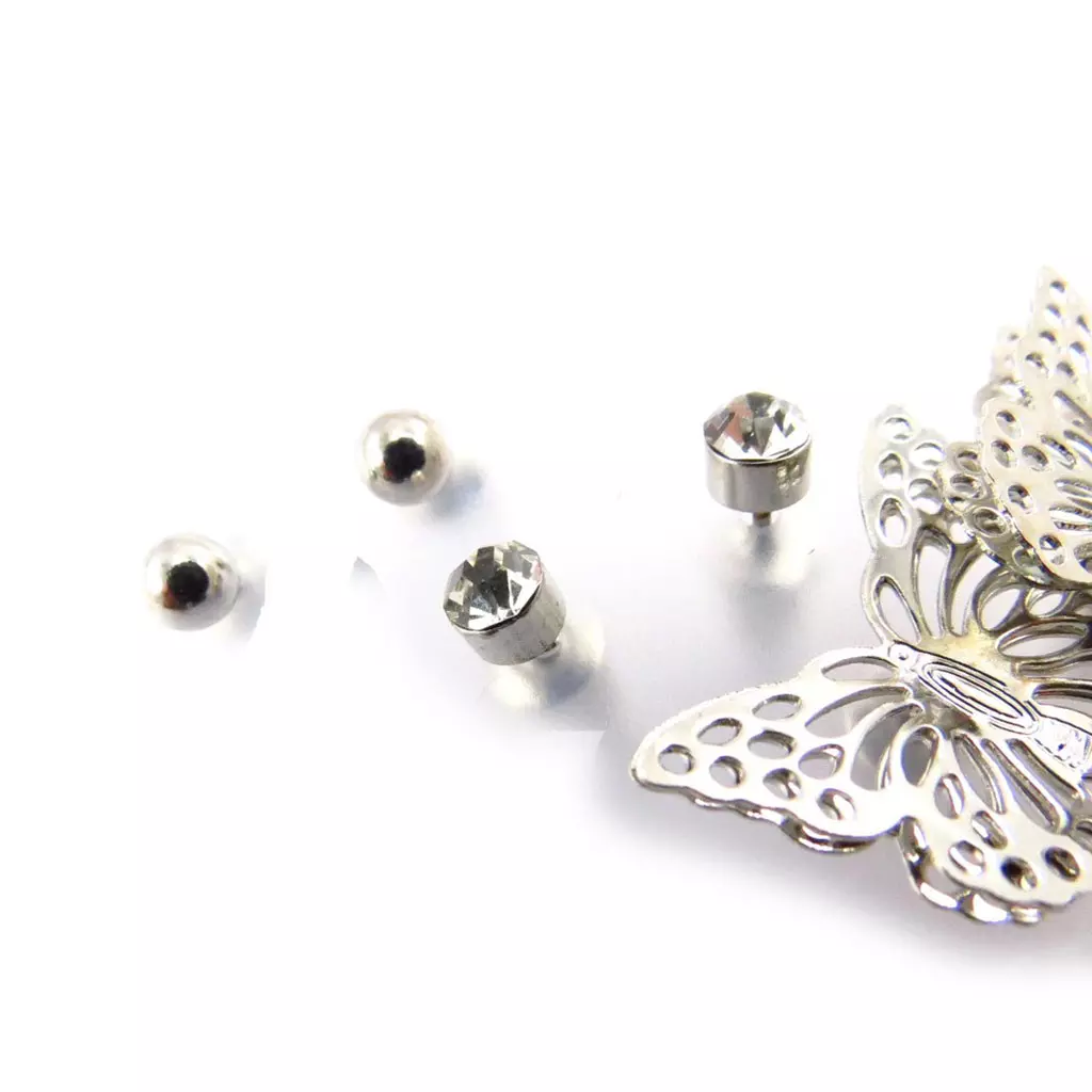 Les Trésors De Lily 3 Paires De Boucles 'Papillons' Argenté [J6726]
