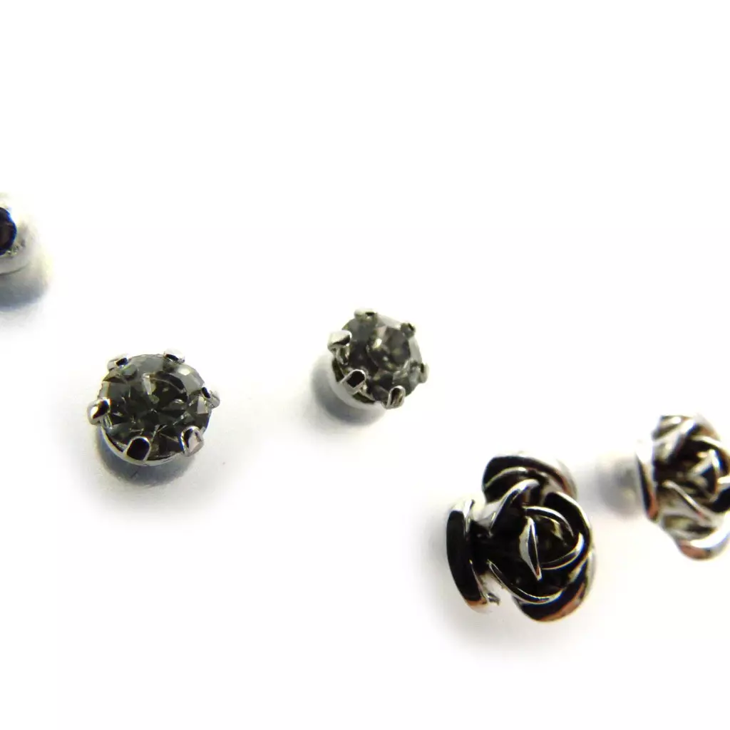 Les Trésors De Lily 3 Paires De Boucles 'Sissi' Blanc Argenté [J6249]