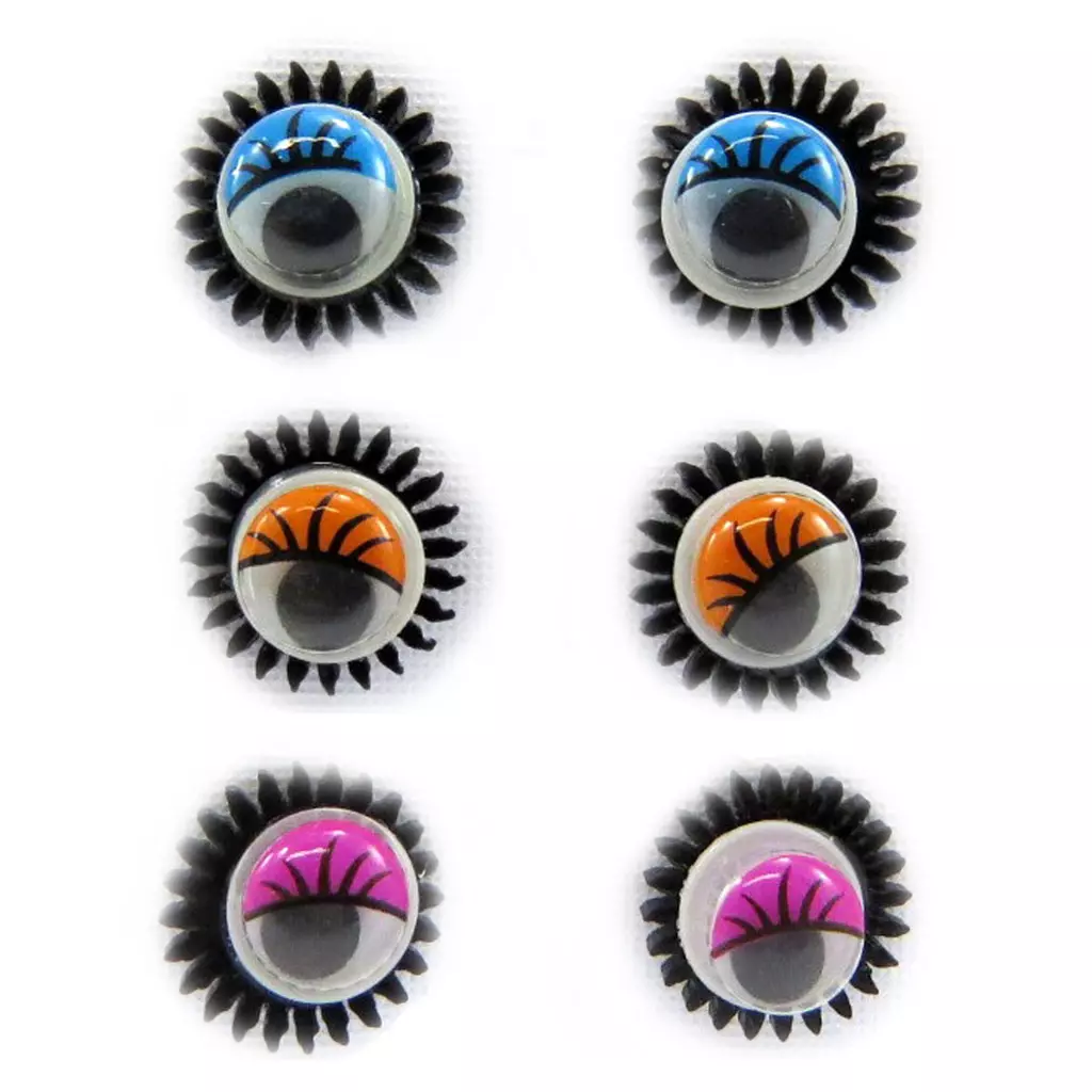 Les Trésors De Lily 3 Paires De Boucles 'Yeux' Rose Orange Bleu [L6423]