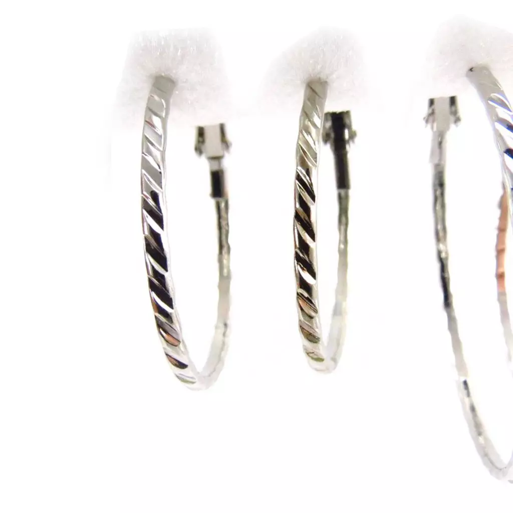 Les Trésors De Lily 3 Paires De Créoles 'Chorégraphie' Argenté Ø 3 4 5 Cm [J6777]
