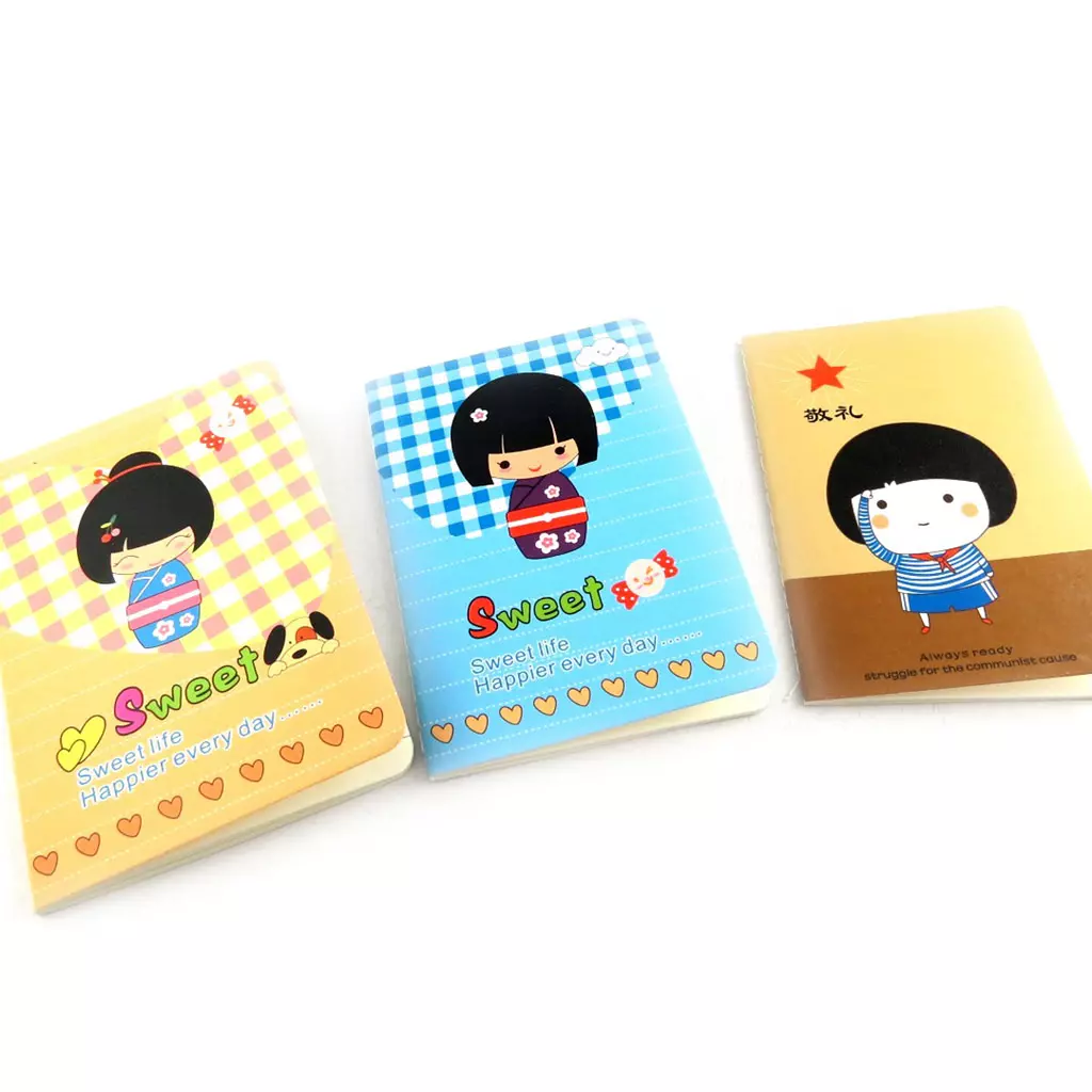 Les Trésors De Lily 3 Petits Carnets De Notes 'Geisha' Tutti Frutti [K7871]