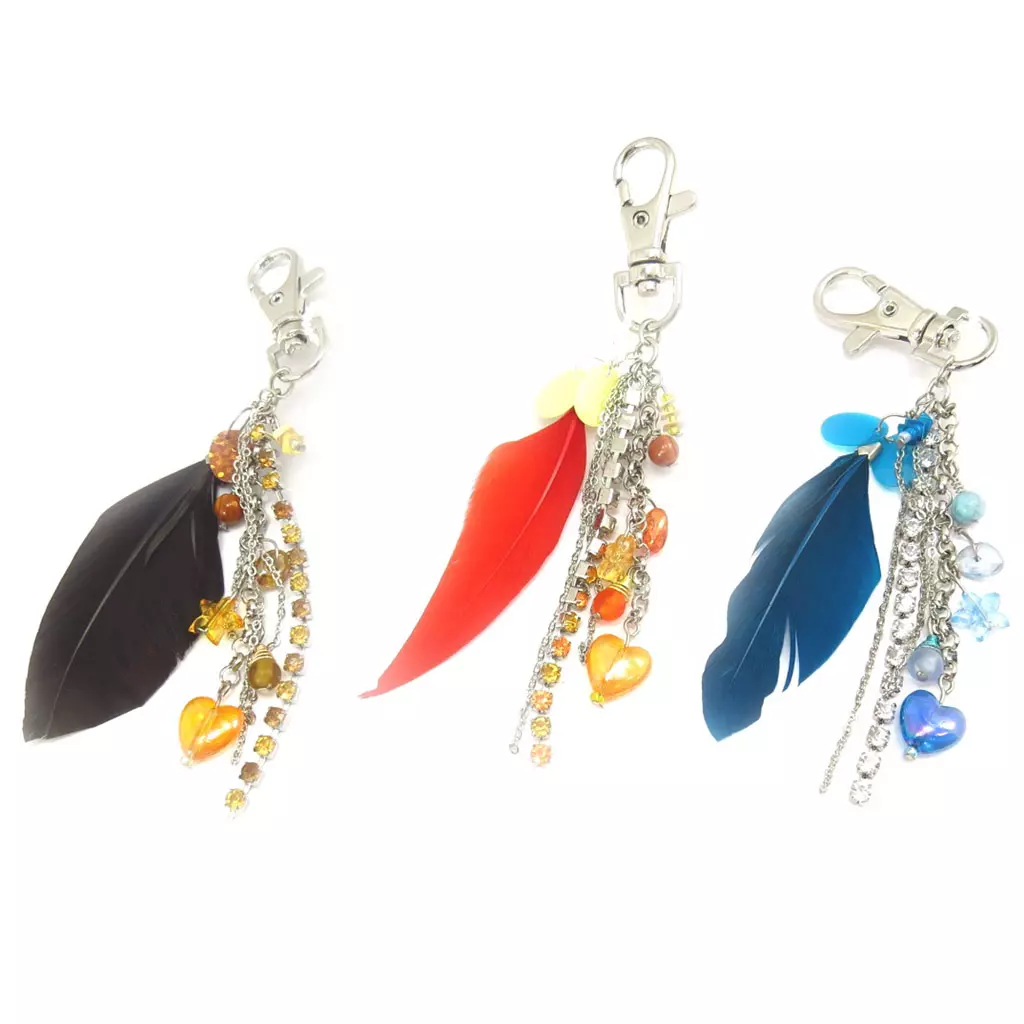 Les Trésors De Lily 3 Porte Clés 'Scarlett' Noir Bleu Rouge [K6557]