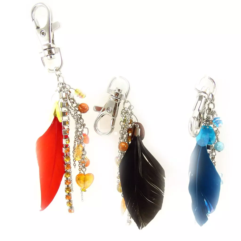 Les Trésors De Lily 3 Porte Clés 'Scarlett' Noir Bleu Rouge [K6557]