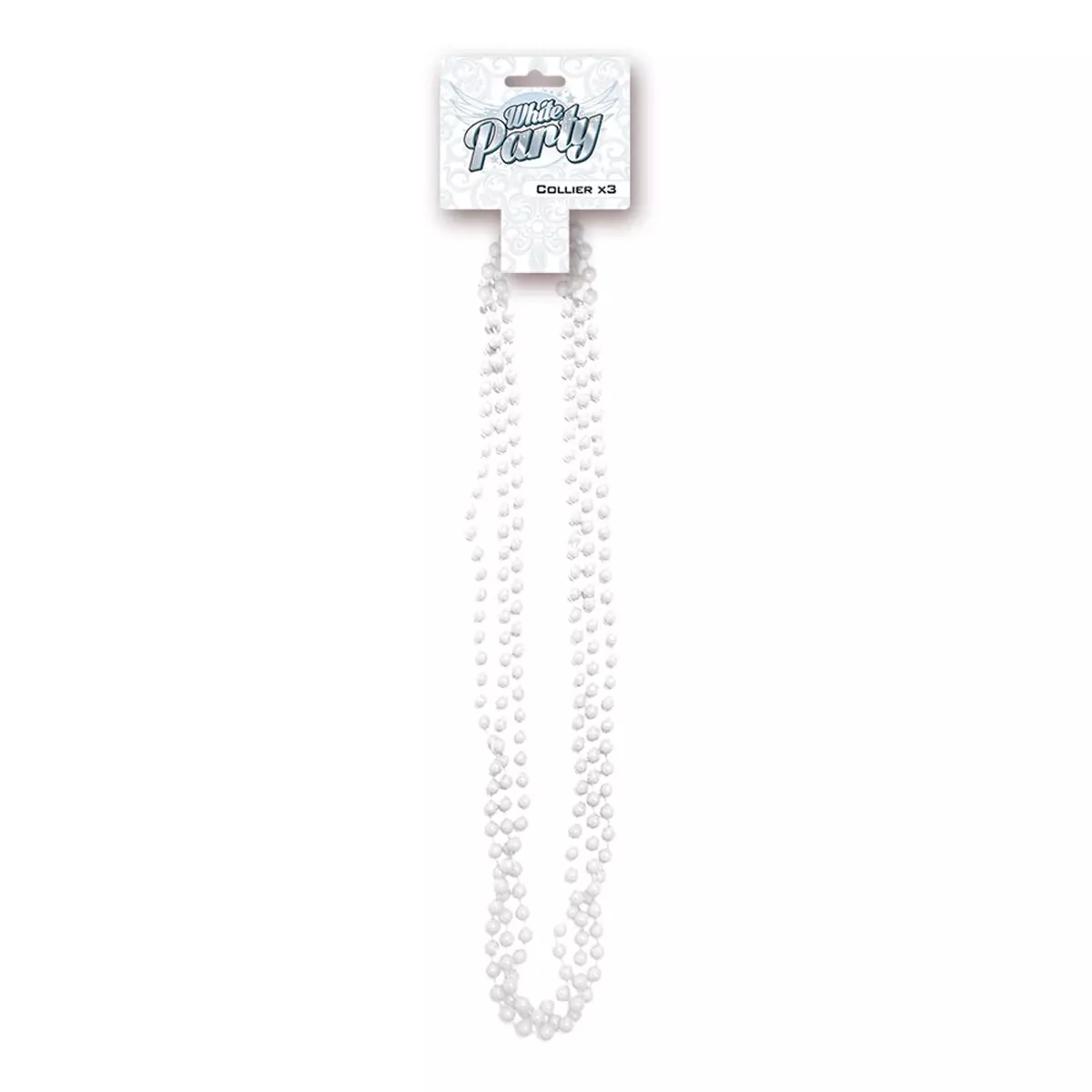 les trésors de lily 3 sautoirs 'Perla' blanc 80 cm 8 mm [R3984]