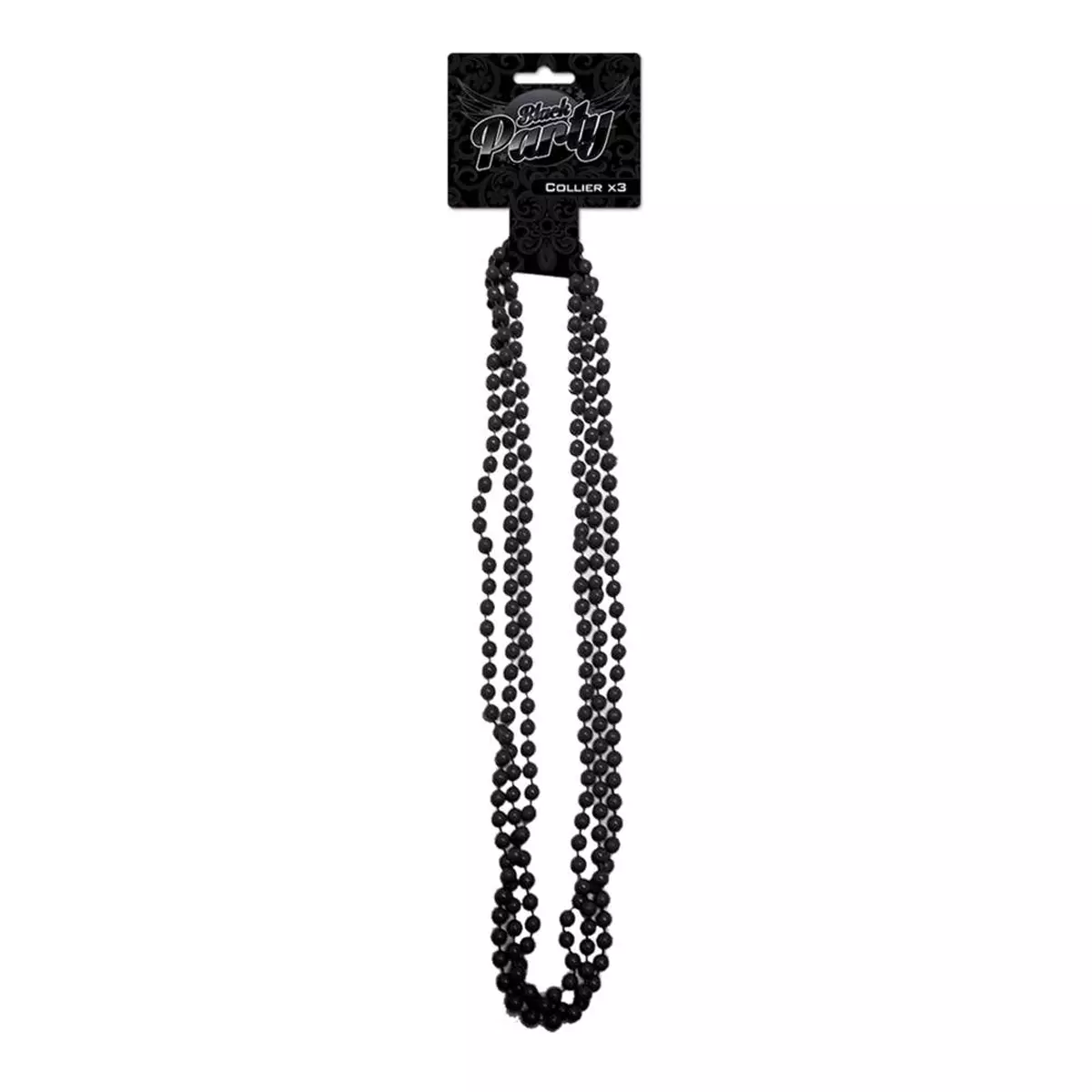 les trésors de lily 3 sautoirs 'Perla' noir 80 cm 8 mm [R3985]