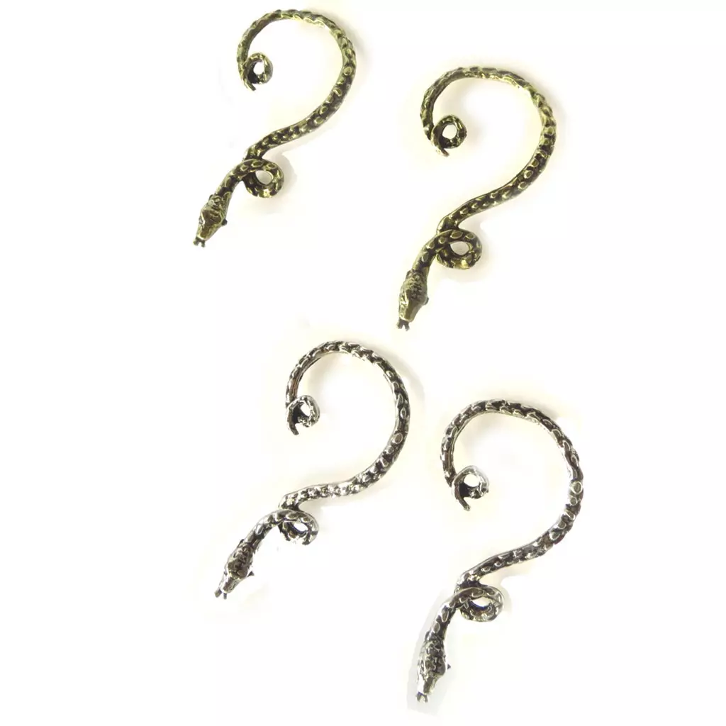 les trésors de lily 4 bagues oreilles 'Tentation' doré argenté [K6566]