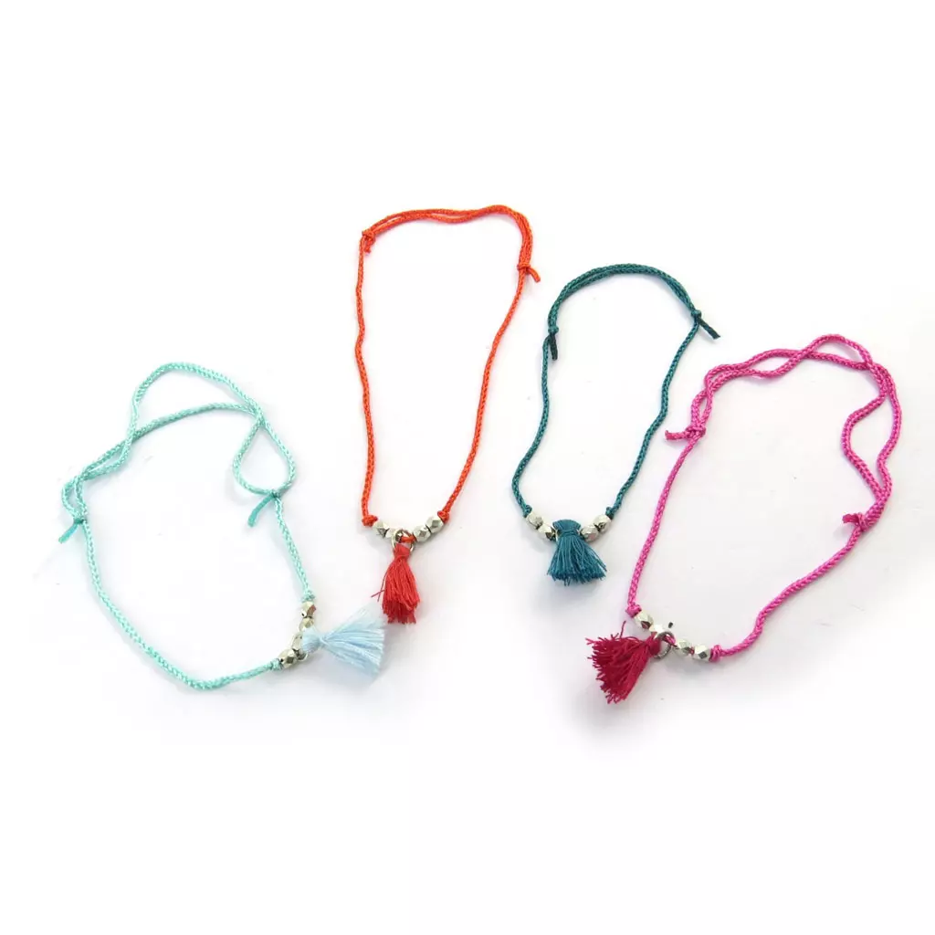 Les Trésors De Lily 4 Bracelets Fantaisie 'Altaï' Bleu Rose Rouge [N3490]