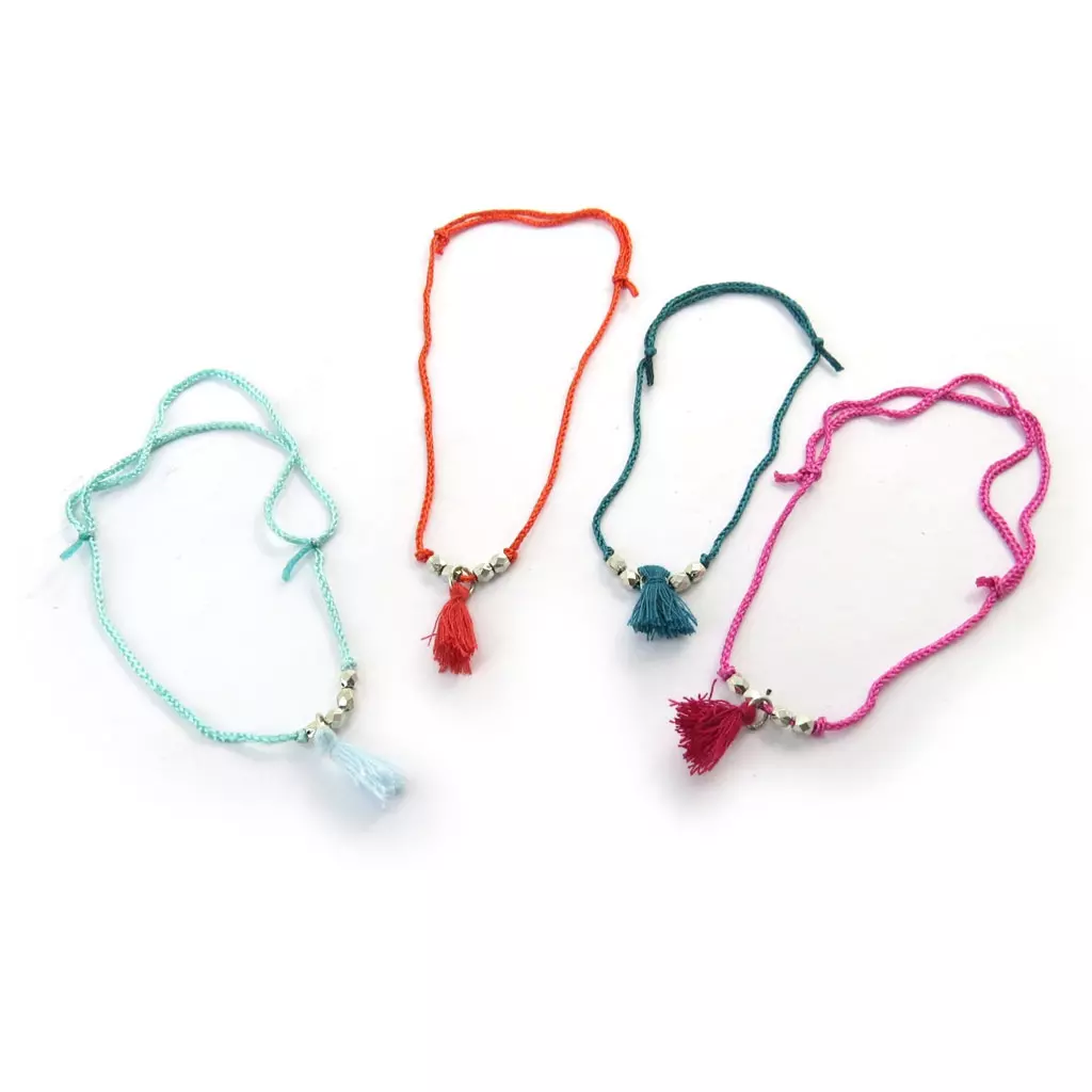 Les Trésors De Lily 4 Bracelets Fantaisie 'Altaï' Bleu Rose Rouge [N3490]