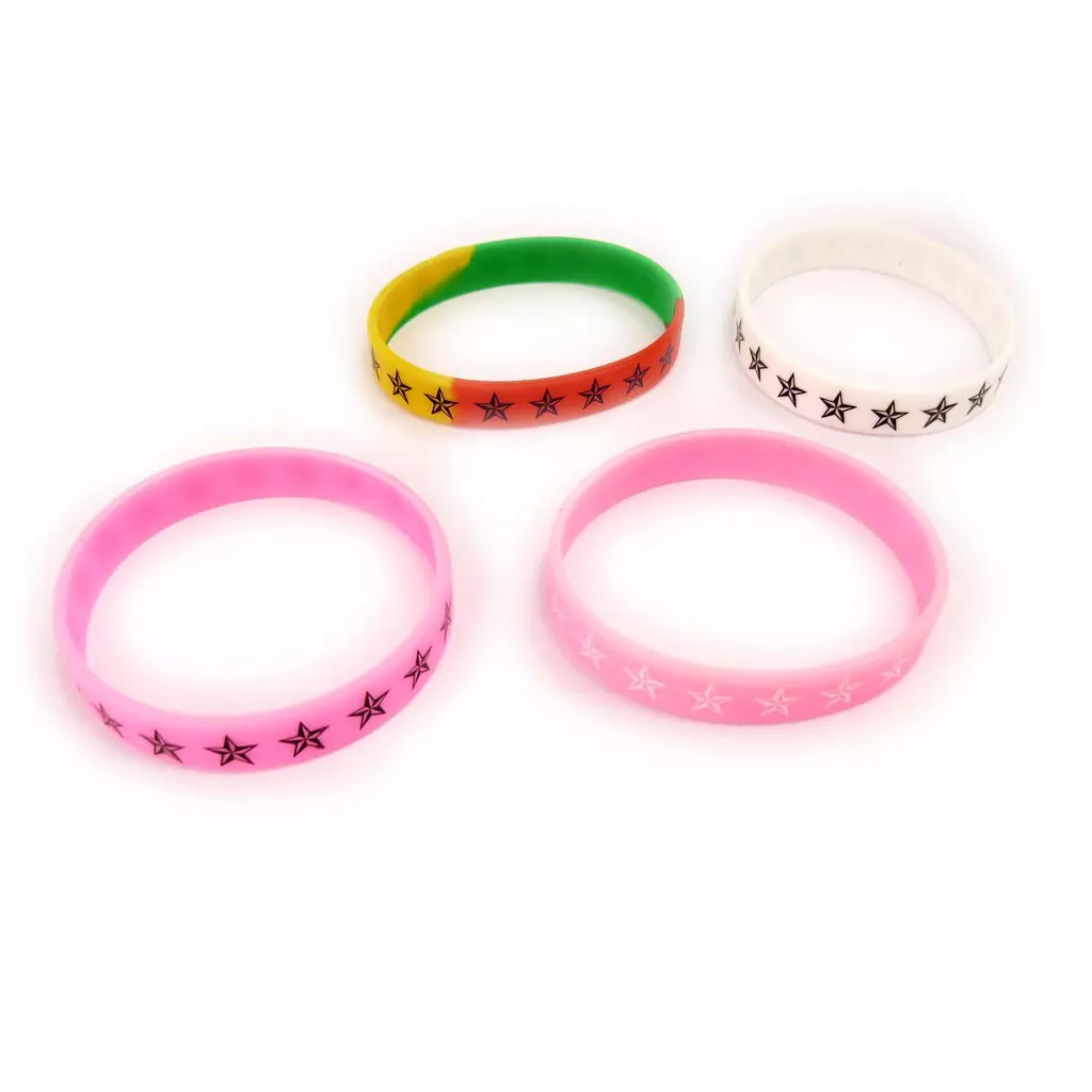 Les Trésors De Lily 4 Bracelets Silicone 'Etoiles' Tutti Frutti [K9480]