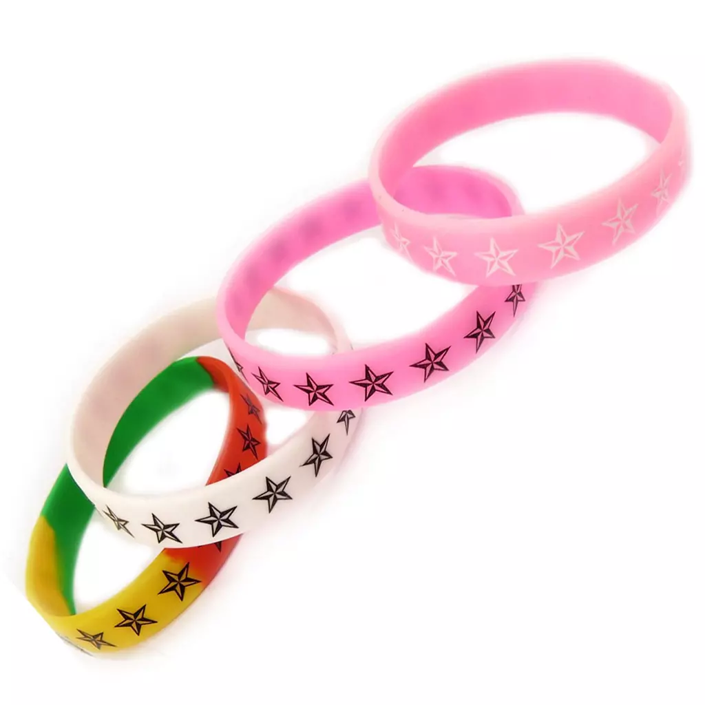 Les Trésors De Lily 4 Bracelets Silicone 'Etoiles' Tutti Frutti [K9480]