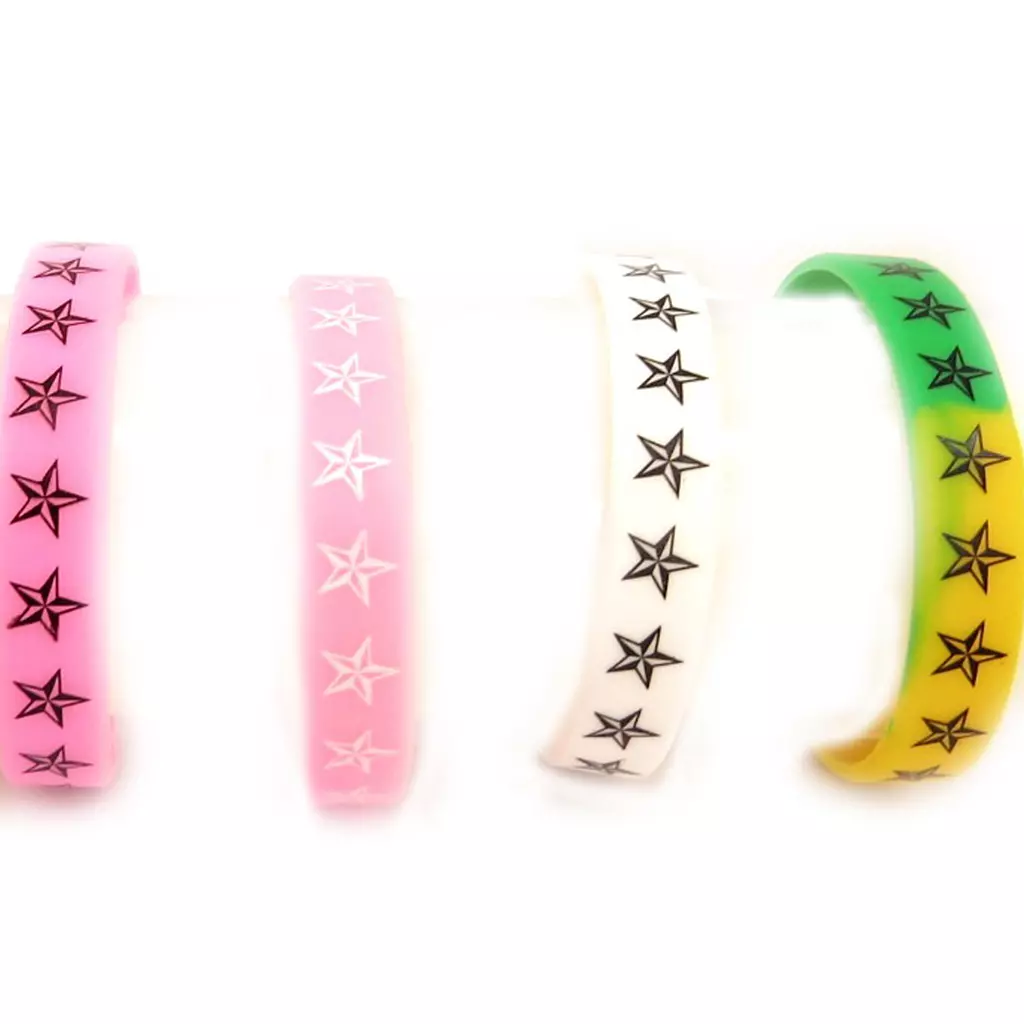 Les Trésors De Lily 4 Bracelets Silicone 'Etoiles' Tutti Frutti [K9480]