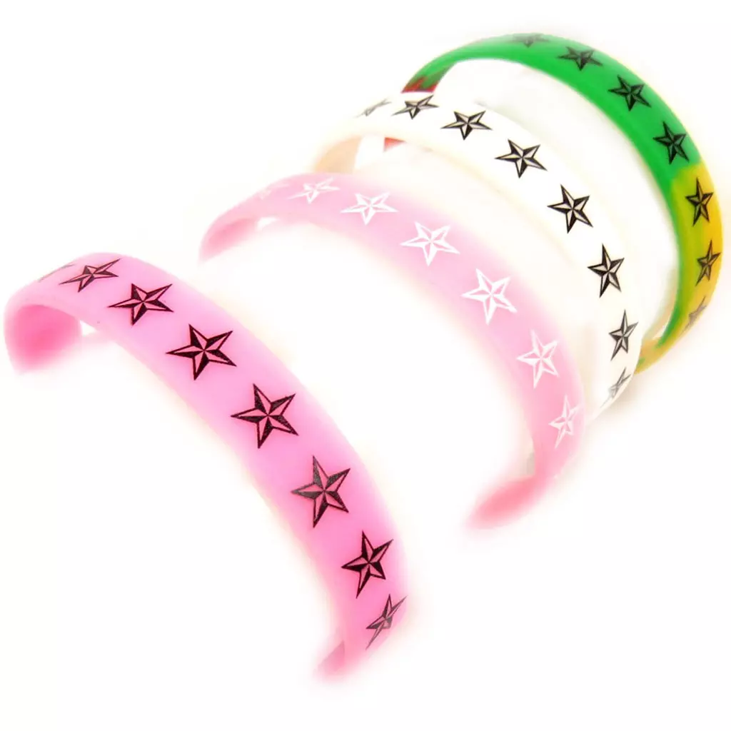les trésors de lily 4 bracelets silicone 'Etoiles' tutti frutti [K9480]
