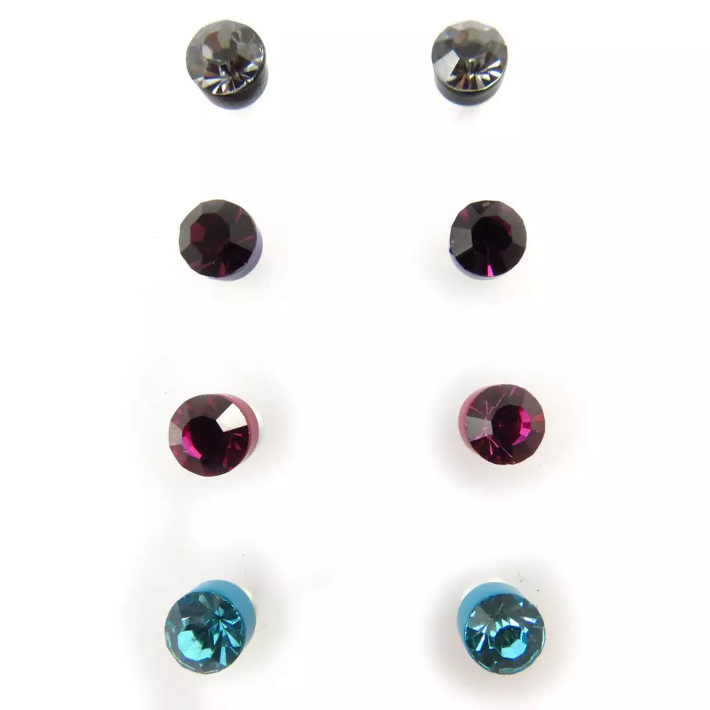 Les Trésors De Lily 4 Paires De Boucles 'Cristal' Tutti Frutti [J6252]