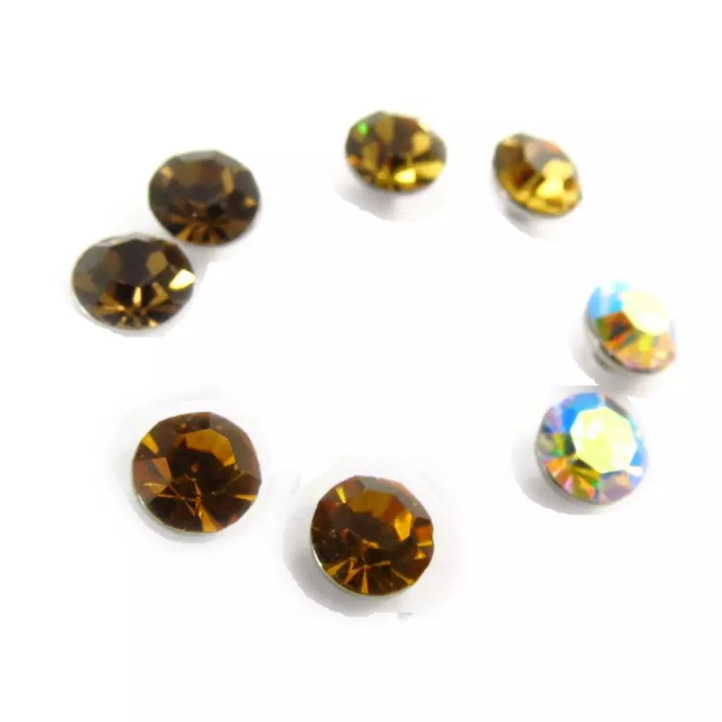 Les Trésors De Lily 4 Paires De Boucles 'Oeil De Cristal' Ambre Blanc 5 Mm (Swarovski) [J6274]