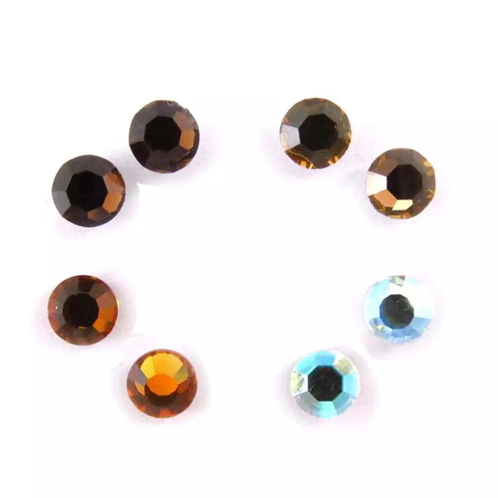 Les Trésors De Lily 4 Paires De Boucles 'Oeil De Cristal' Ambre Blanc 5 Mm (Swarovski) [J6270]