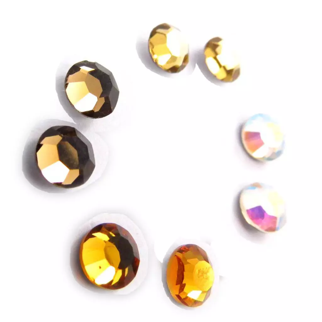 Les Trésors De Lily 4 Paires De Boucles 'Oeil De Cristal' Ambre Blanc 5 Mm (Swarovski) [J6270]