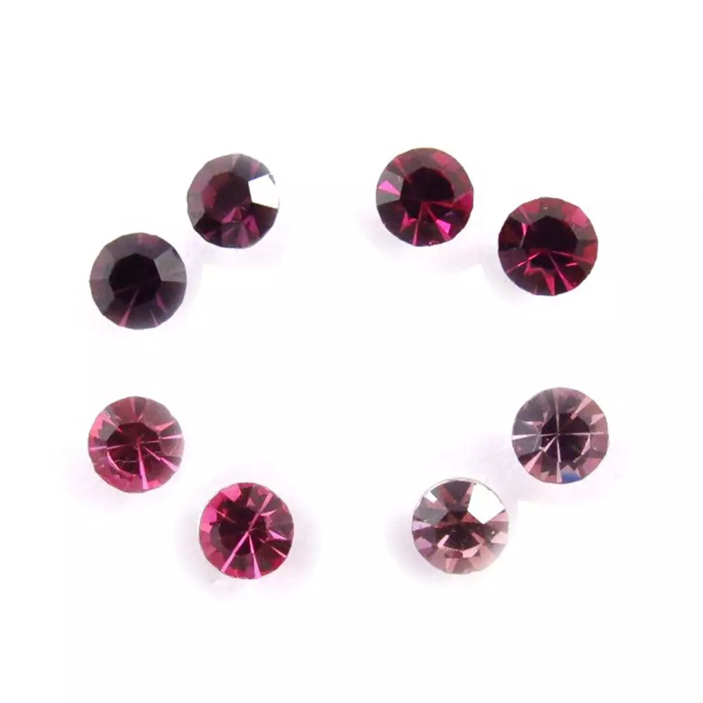 Les Trésors De Lily 4 Paires De Boucles 'Oeil De Cristal' Rose Violet 5 Mm (Swarovski) [J6277]