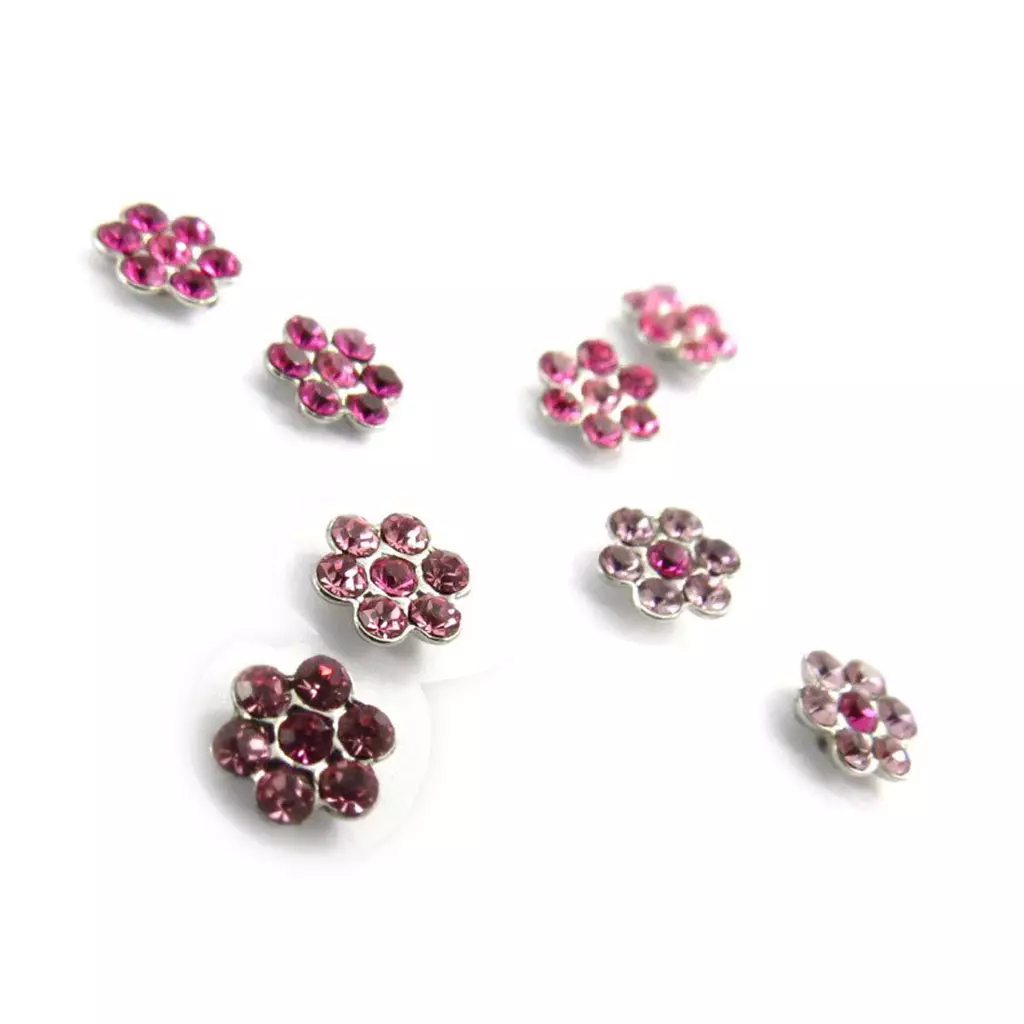 Les Trésors De Lily 4 Paires De Boucles 'Sissi' Rose (Swarovski) [J6266]