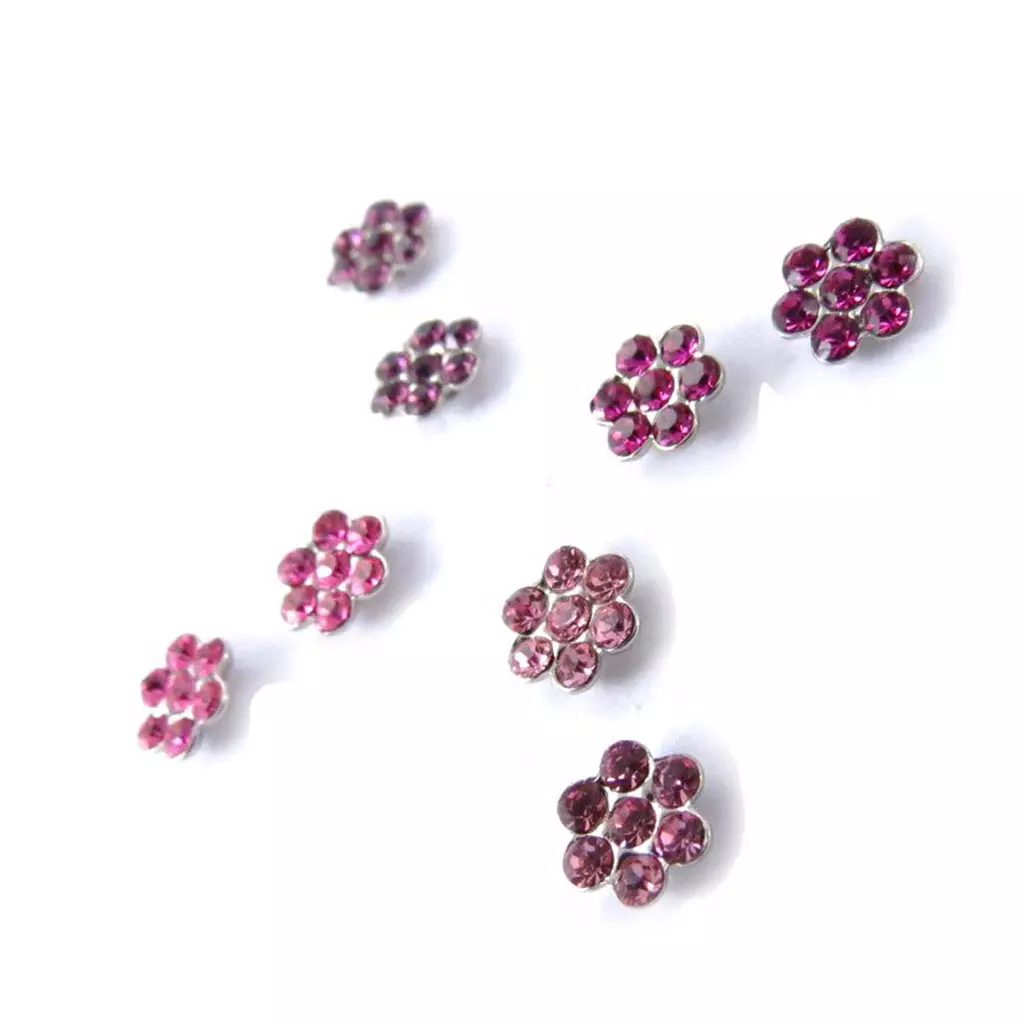 Les Trésors De Lily 4 Paires De Boucles 'Sissi' Rose Violet (Swarovski) [J6267]
