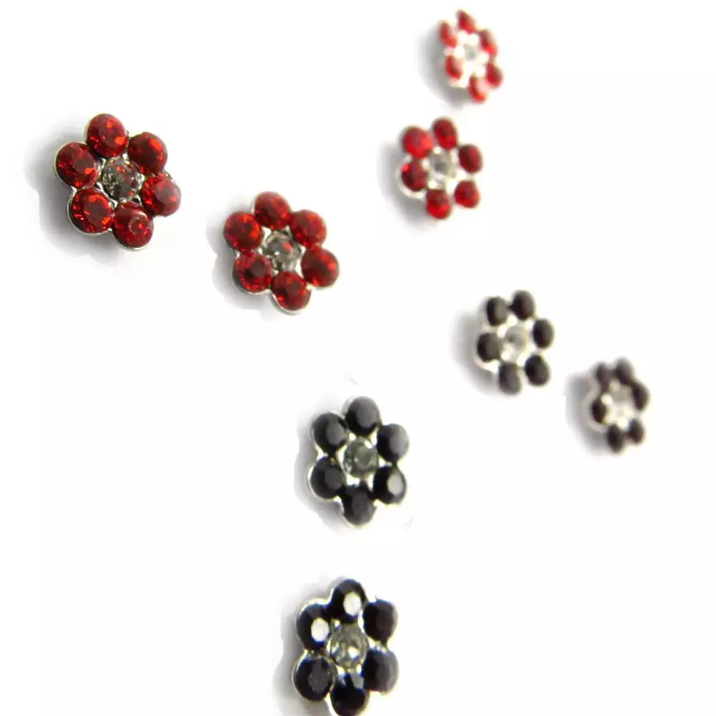 Les Trésors De Lily 4 Paires De Boucles 'Sissi' Rouge (Swarovski) [J6258]