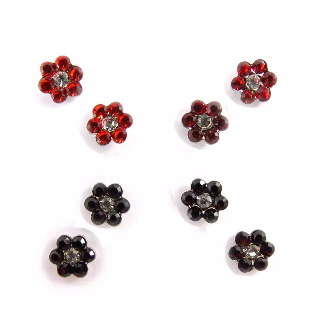 Les Trésors De Lily 4 Paires De Boucles 'Sissi' Rouge (Swarovski) [J6258]