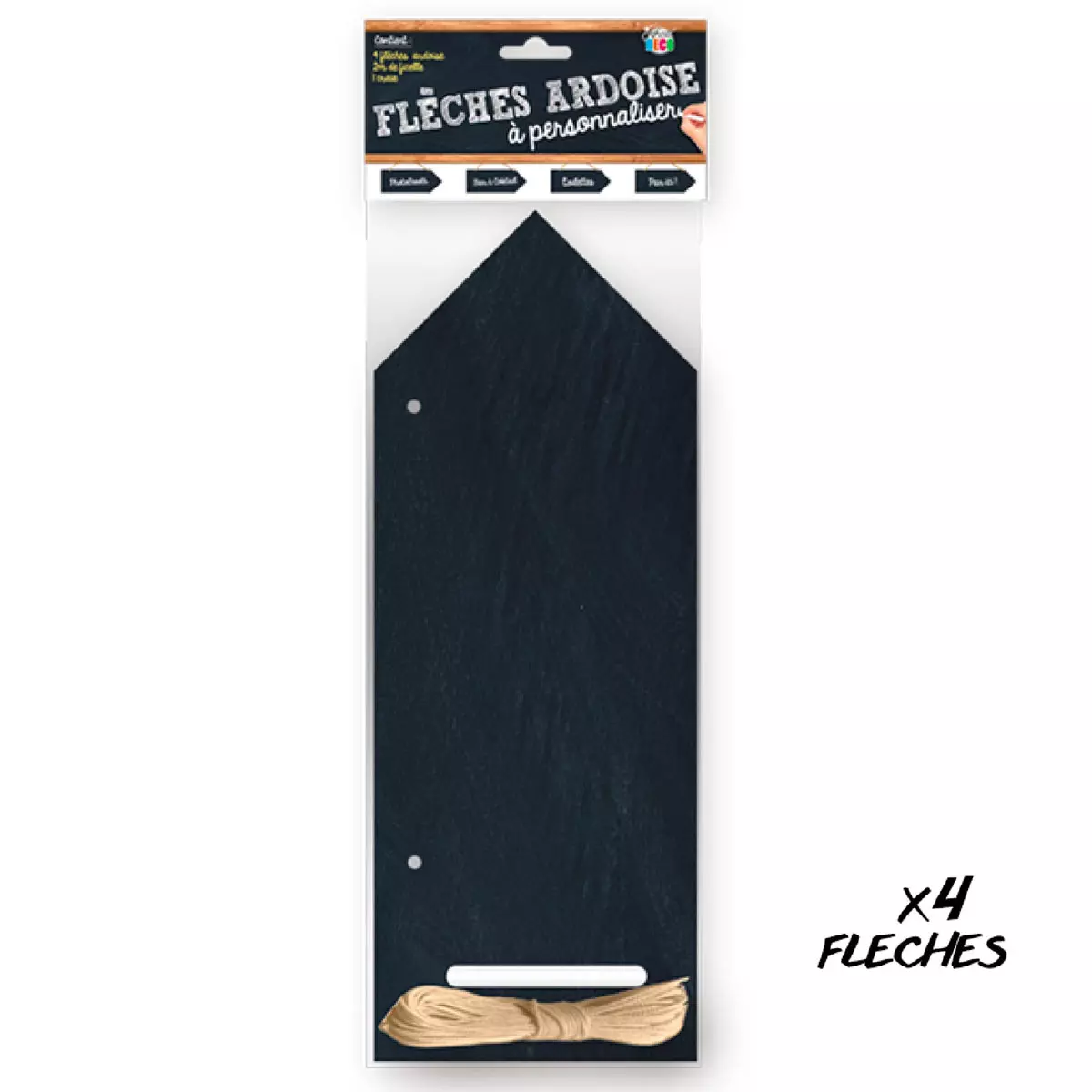 Les Trésors De Lily 4 Pancartes Cartonnées 'Ardoise' Noir 45x15 Cm [A2693]