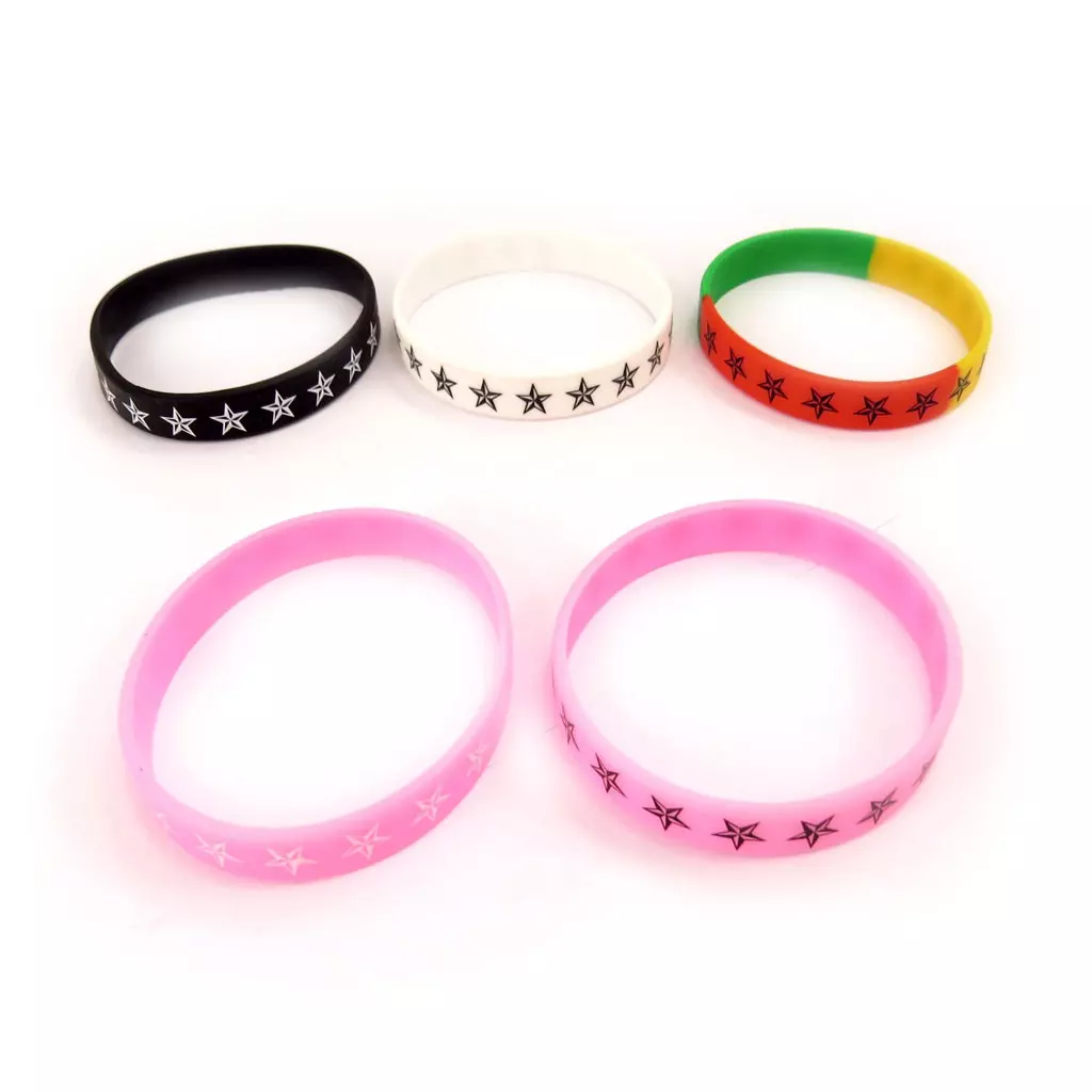 Les Trésors De Lily 5 Bracelets Silicone 'Etoiles' Tutti Frutti [K9478]