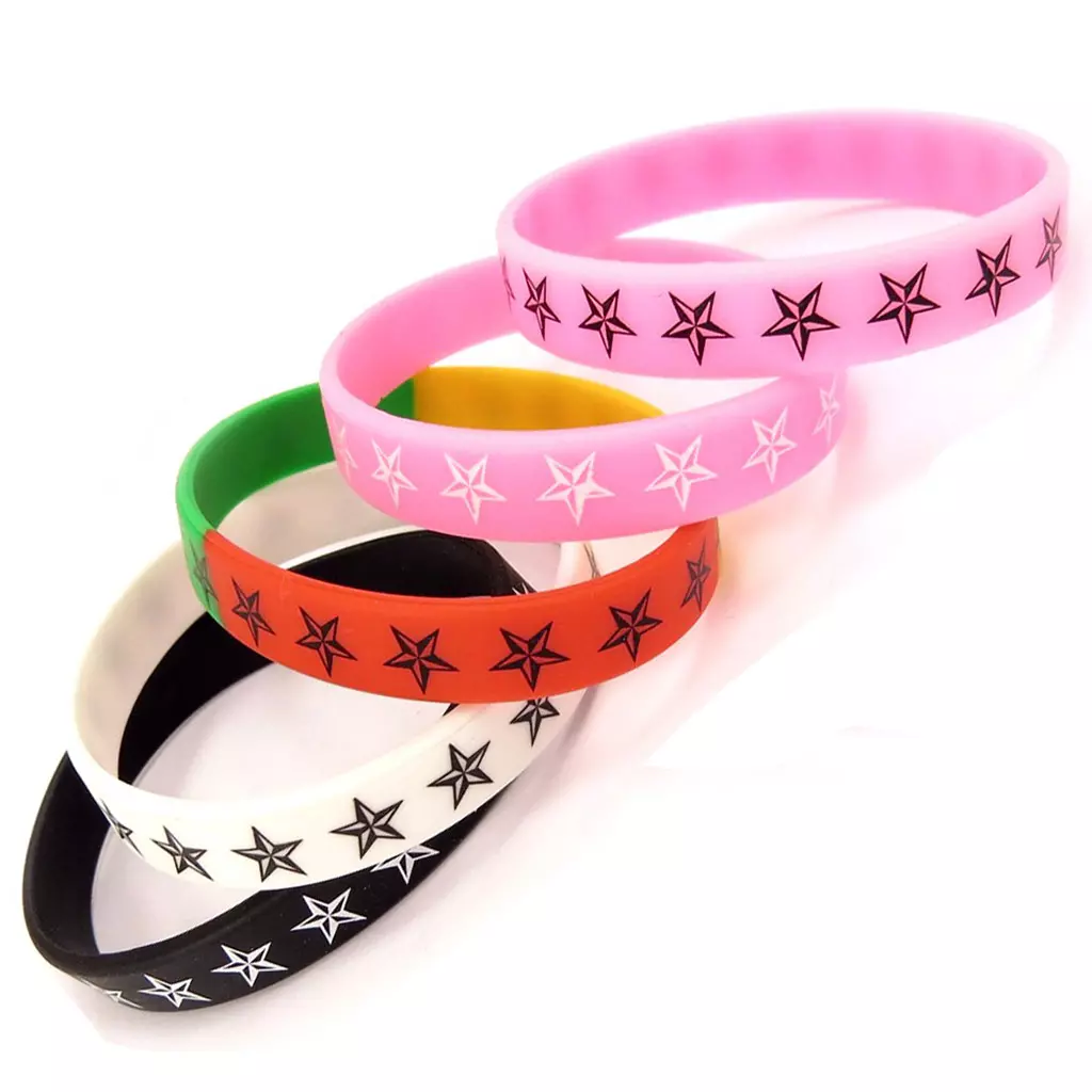Les Trésors De Lily 5 Bracelets Silicone 'Etoiles' Tutti Frutti [K9478]