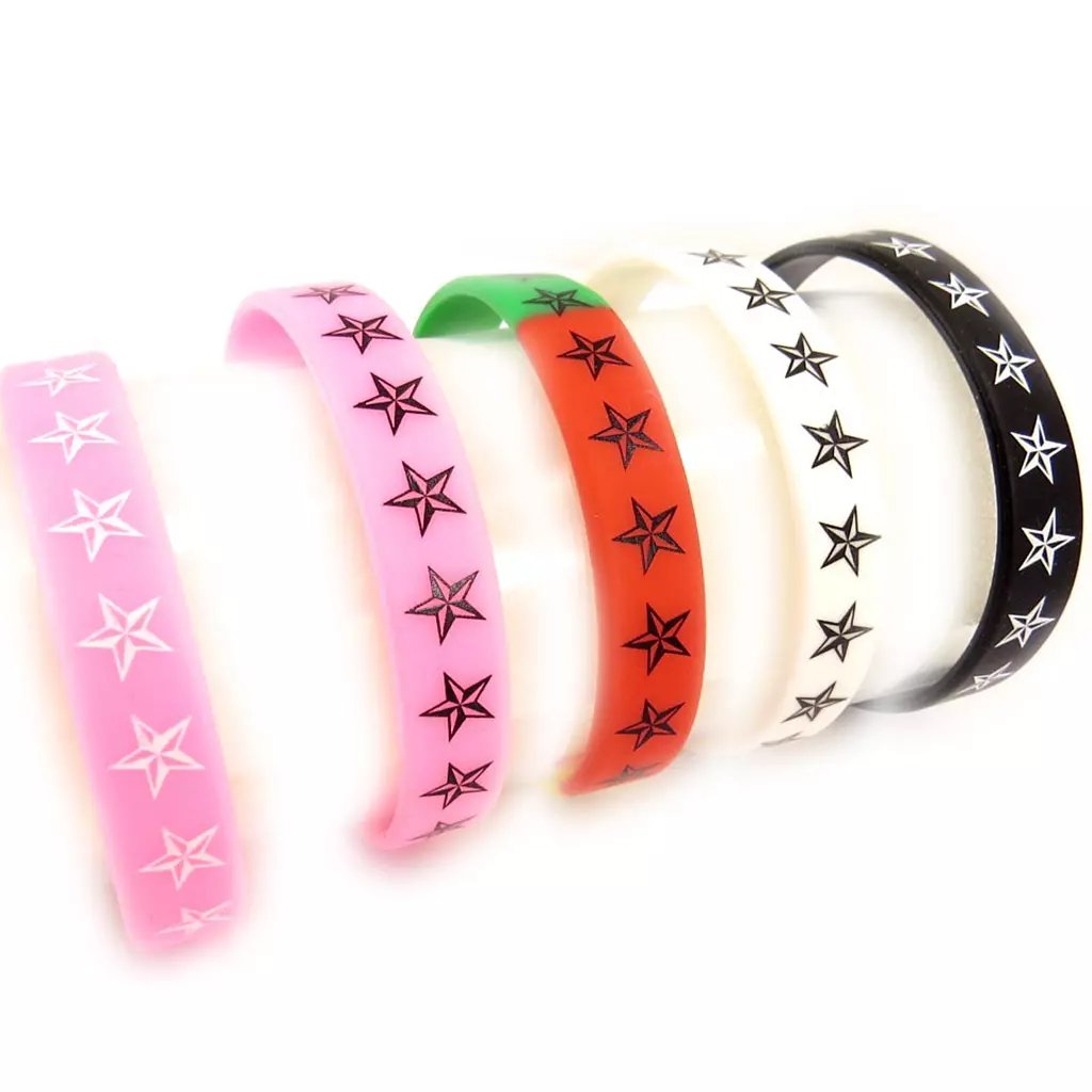 Les Trésors De Lily 5 Bracelets Silicone 'Etoiles' Tutti Frutti [K9478]