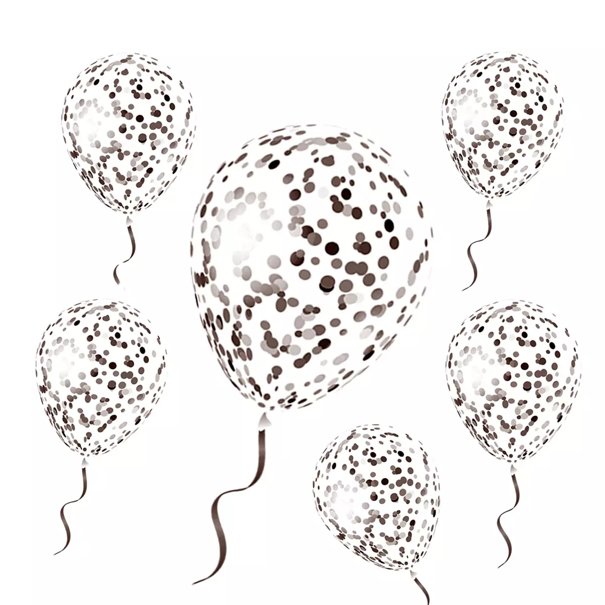 Les Trésors De Lily 6 Ballons Latex 'Confettis' Noir 30 Cm [R2287]