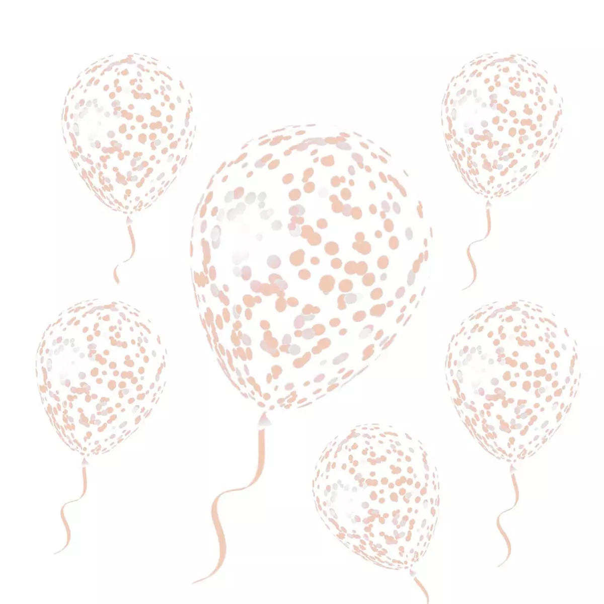 Les Trésors De Lily 6 Ballons Latex 'Confettis' Pèche 30 Cm [A3138]
