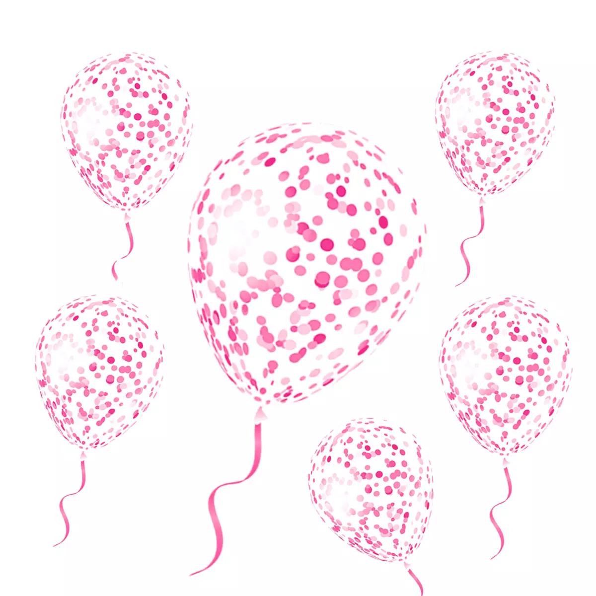 Les Trésors De Lily 6 Ballons Latex 'Confettis' Rose 30 Cm [R2286]