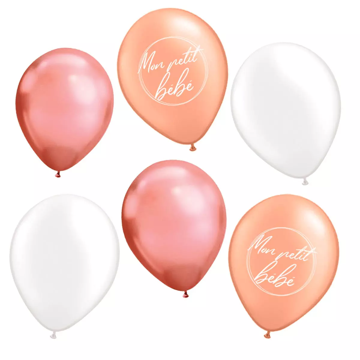 Les Trésors De Lily 6 Ballons Métalliques Latex 'Baby Shower' Rose 30 Cm [A0829]