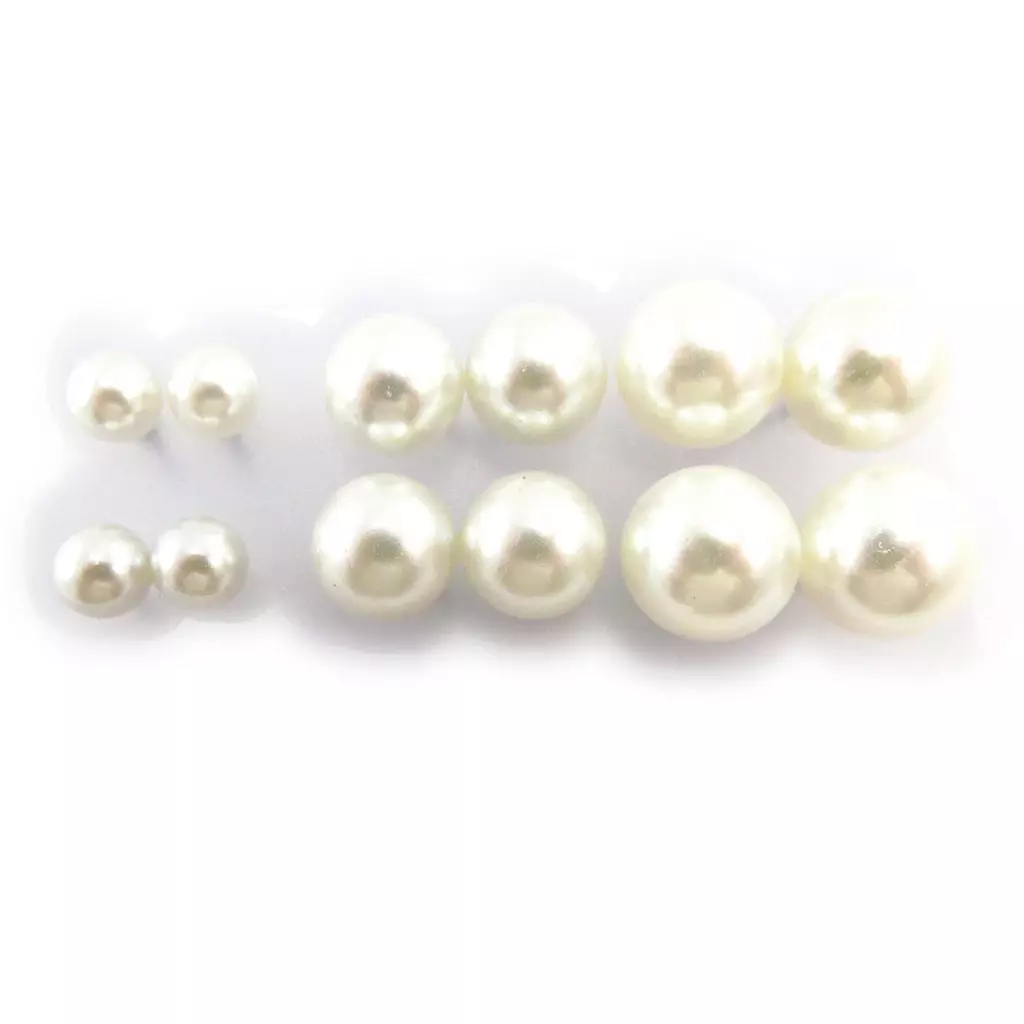 Les Trésors De Lily 6 Paires De Boucles 'Perla' Ivoire [J5966]