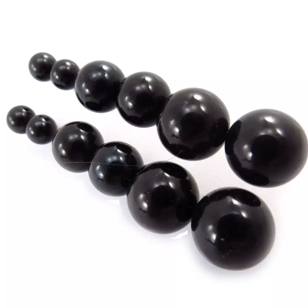 les trésors de lily 6 paires de boucles 'Perla' noir [J6233]