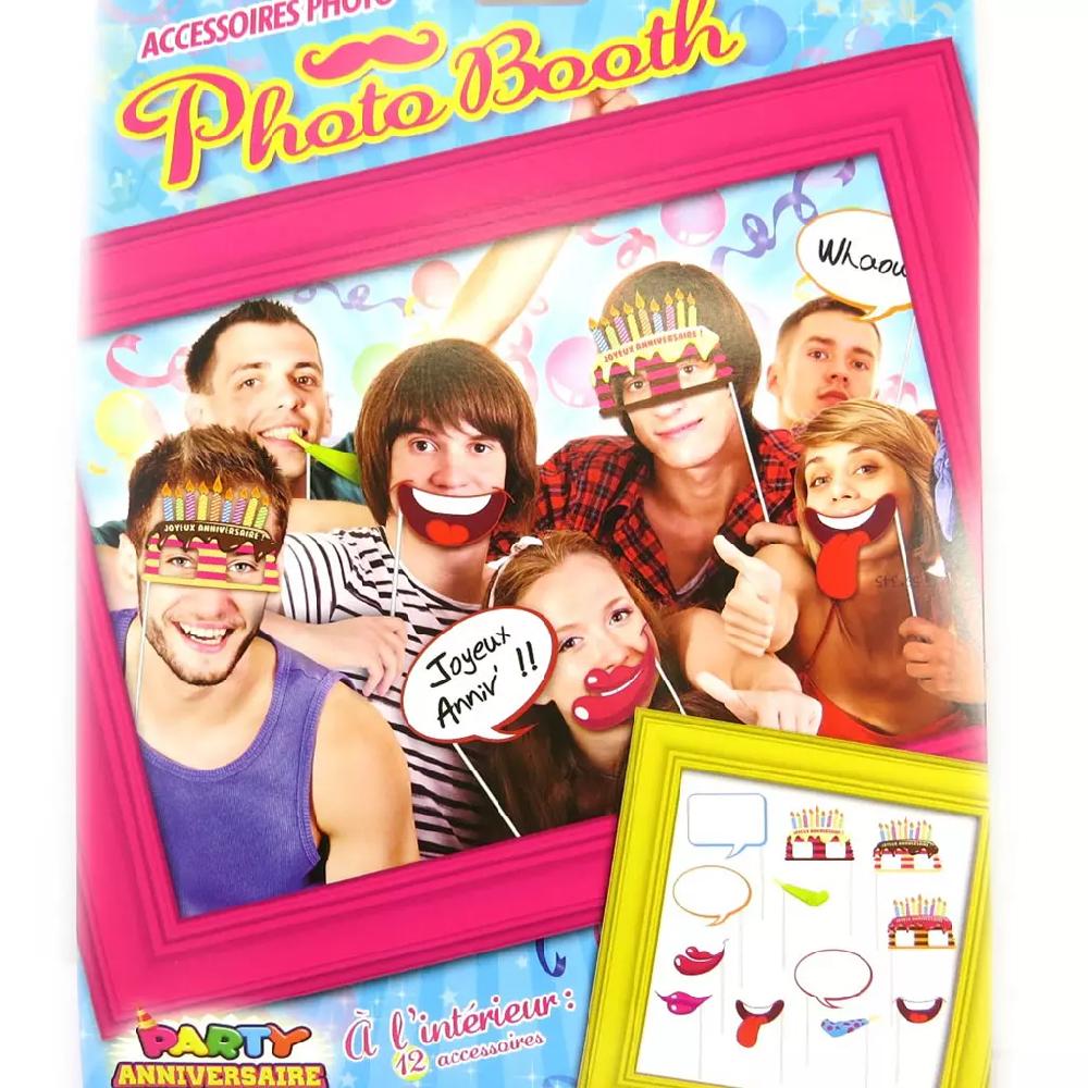 les trésors de lily Accessoires photobooth 'Anniversaire' 12 pièces [M5041]
